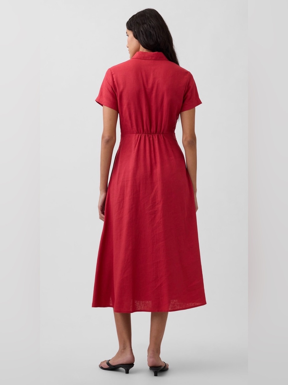 NWT GAP linen blend midi shirt dress. Size M. Spring 2026. - Picture 2 of 5